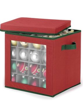 NWT - Whitmor Christmas Ornament Cube - 64 sections